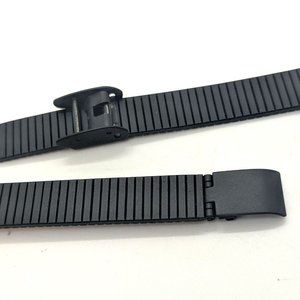 Kreisler Watch Band Black Stainless Steel Adjustable 14mm Spring Bars 6.25" Long